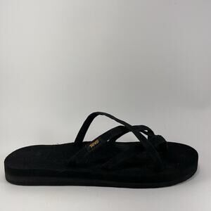 New- Teva Olowahu Strappy Beach Sandals Slides Womens Size 10 Black Lightweight